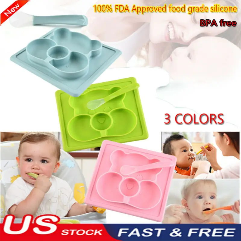Cute Bowl Silicone Mat Baby Kids Child Suction Table Food Tray Placemat Plate | Дом и сад
