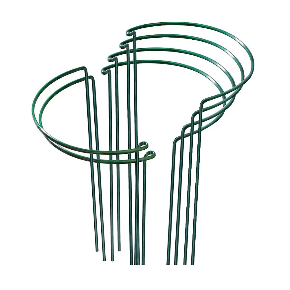 6 Pack Plant Support Stakes Ring Cage Metal Garden Plant Stake Plant Support Ring for Peony Tomato Vegetable Rose Flowers Vine