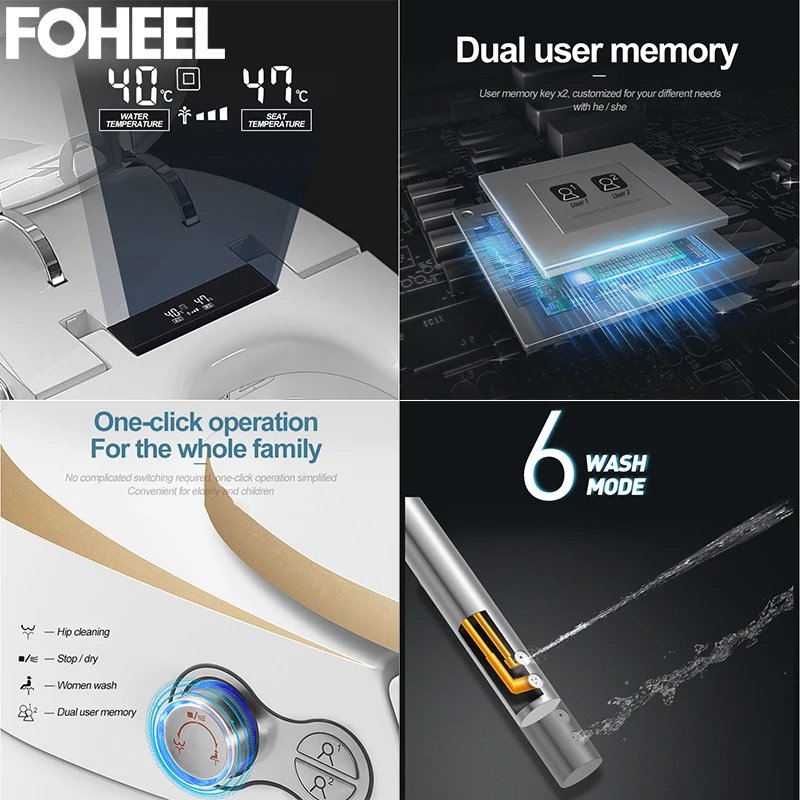 Умный Унитаз FOHEEL умный автоматический цельный керамический пульт