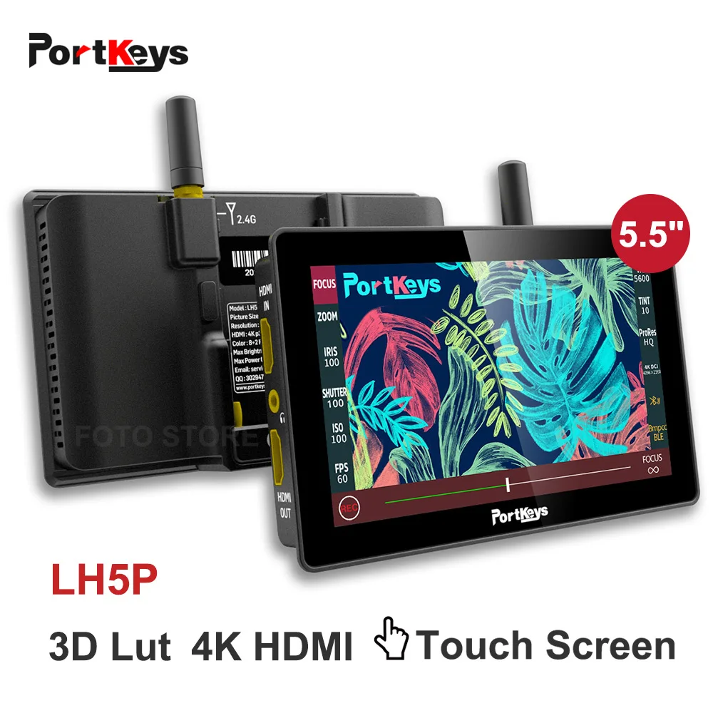 

Portkeys LH5P 5.5" 4K HDMI Monitor Touch screen 1700nits Wireless Camera Control Monitor for Camera Sony Canon TILTA Panasonic