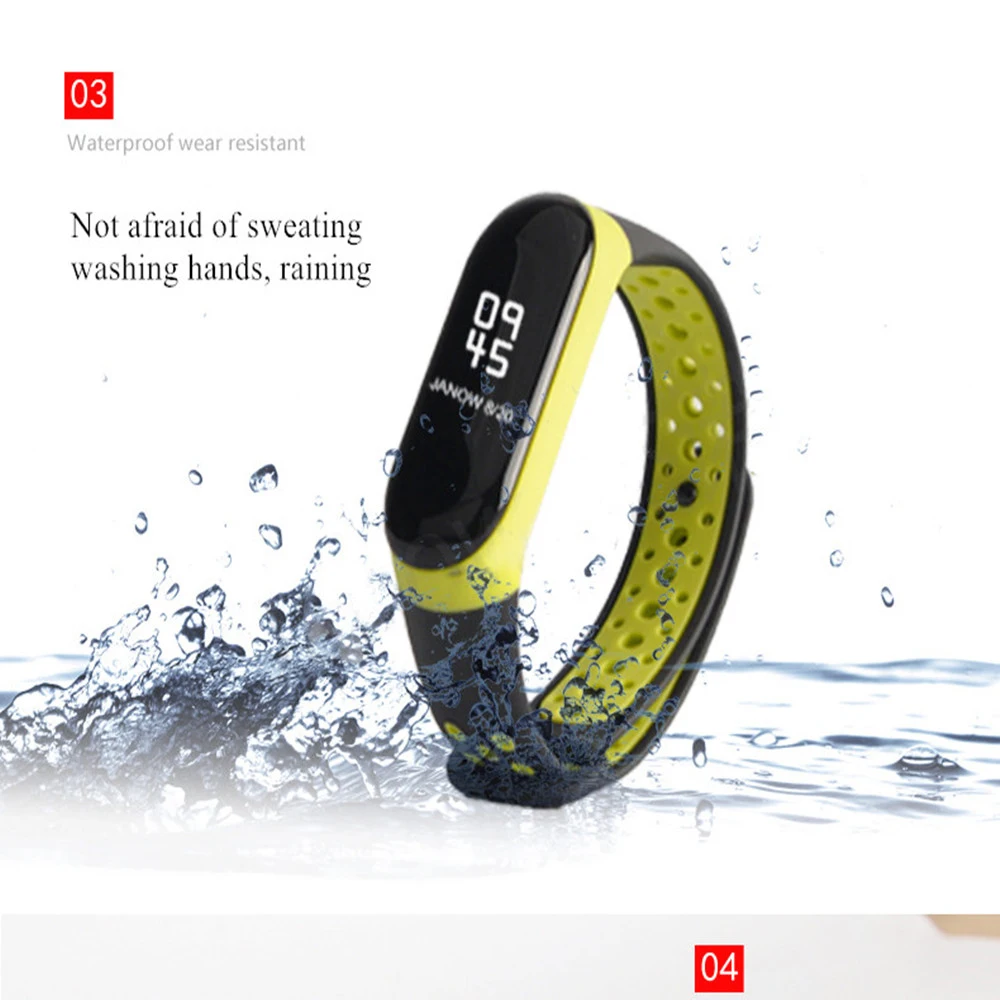 Силиконовый ремешок на запястье для Xiaomi Mi Band 4 3 10 цветов двойной сменный часов