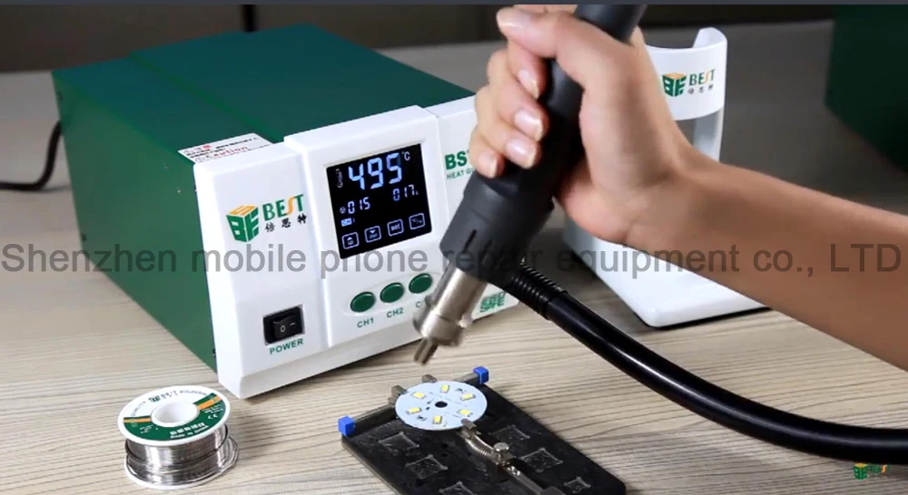 BST-863 1200 Вт большая мощность Тепловая пушка Lead-FreeSmart сенсорный экран контроль постоянной температуры ЖК-дисплей паяльная станция