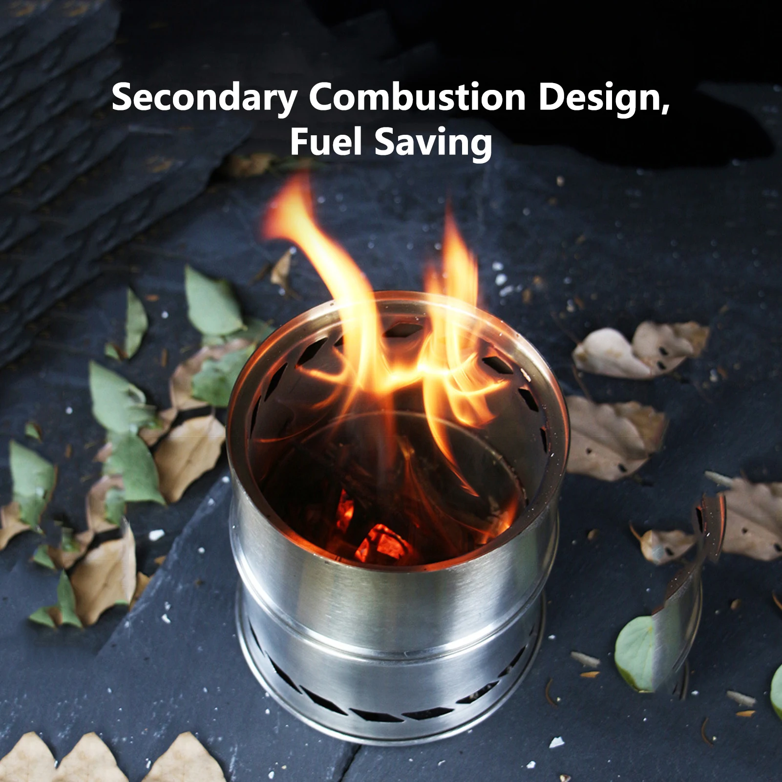 

Camping Wood Stove Outdoor Cookware Portable Mini Stove Split Type Stainless Steel Outdoor Wood Stove