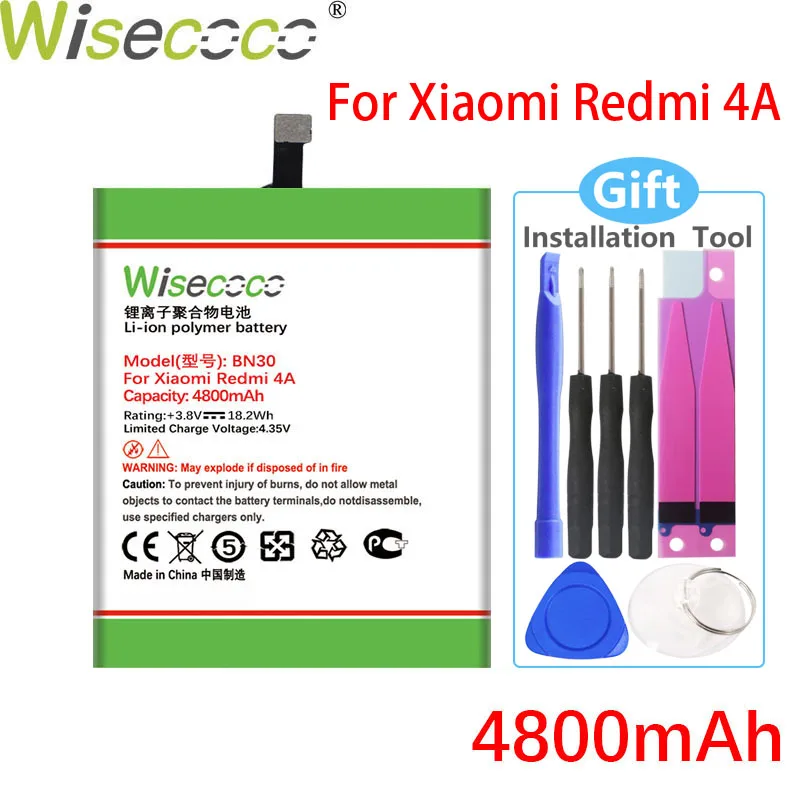 WISECOCO 4800 мАч BN30 батарея для Xiaomi Redmi 4A 4 мобильного телефона в наличии высокого