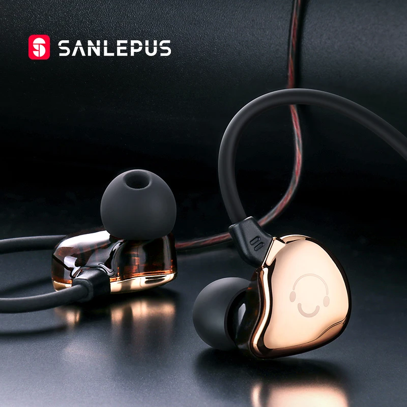 Проводные наушники SANLEPUS металлические Hi Fi стереонаушники с микрофоном для Android