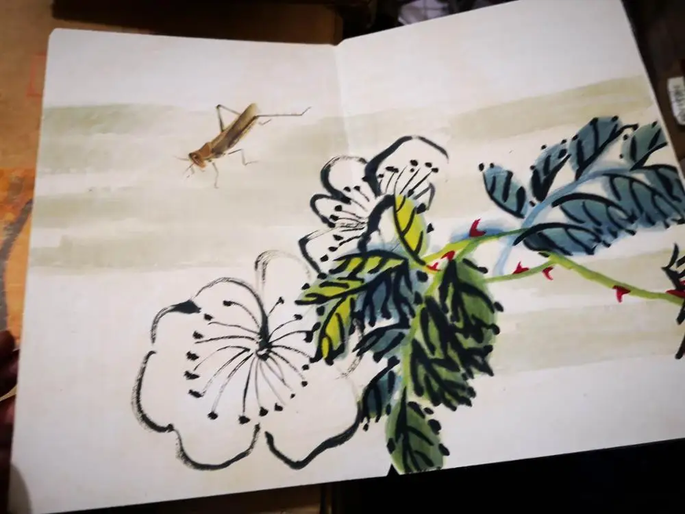 Китайская древняя живопись древний художник Ци Байши трава и книга. Собирайте