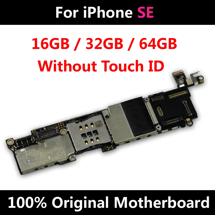 16 ГБ, 32 ГБ, 64 ГБ, для iPhone SE, оригинальная материнская плата, разблокировка, материнская плата с чипами, без Touch ID, с обновлением IOS, поддержка логической платы