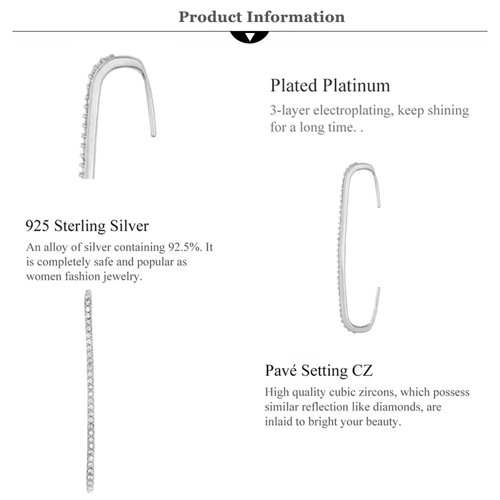 Altruist 925 Sterling Silver Single Earbar Earcuff Non pierced Earrings Ear Cuff Ear Bars For Women Colorful CZ Jewelry