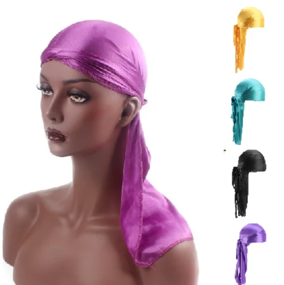 Мужская шелковистая атласная бандана Durag сверхдлинная шапка 2021 новые модели