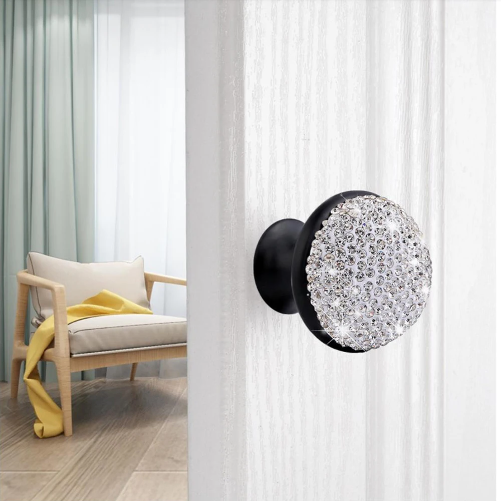 

1Pcs Diamond Crystal Handle Creative Cabinet Drawer Wardrobe Crystal Mushroom Handle American Single Hole Diamond Handle Handle