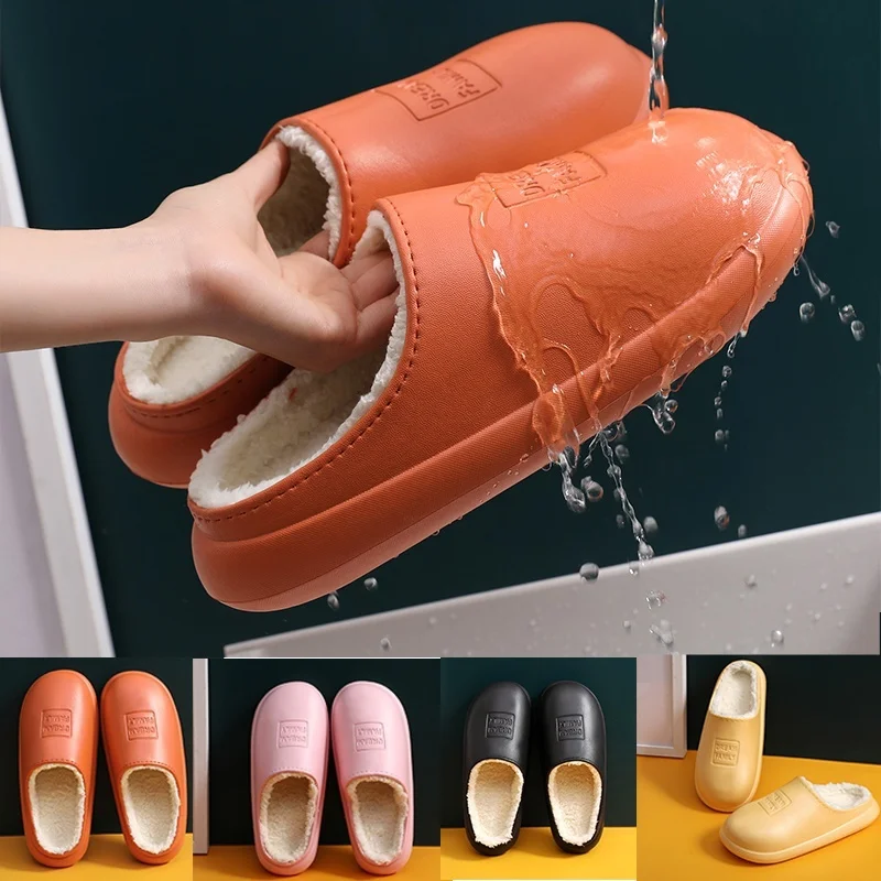 

Women's household slippers, antiskid raincoats, household warm shoes, cotton soft viscoelastic foam