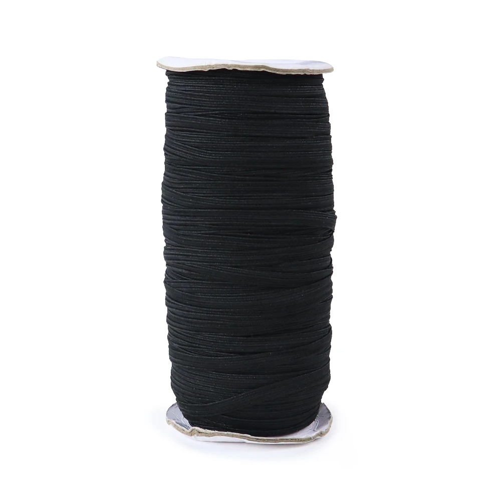 90 ярдов 6 мм высокое Эластичная лента резинкой черно-белое ухо веревочная петля