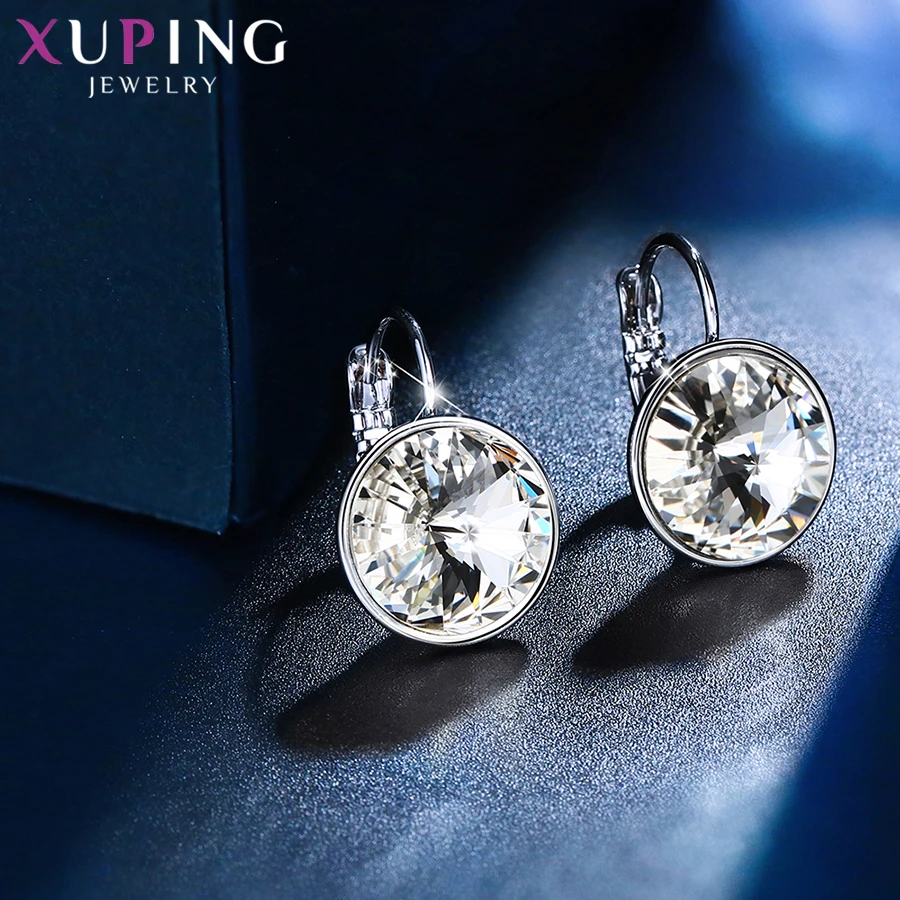 Xuping стильные элегантные блестящие серьги-кольца с кристаллами от Swarovski Подарок на годовщину для женщин девочек M99-20641