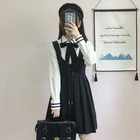 Униформа JK японского колледжа, рубашка с длинным рукавом, платье, костюм-двойка, женская школьная форма для девочек, плиссированная подвеска