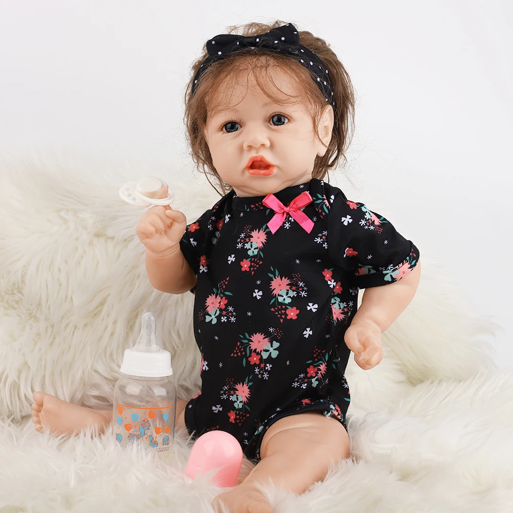 

Realistic Realistic Rebirth Baby Doll 23 Inch Rebirth Girl Doll With Black Jumpsuit