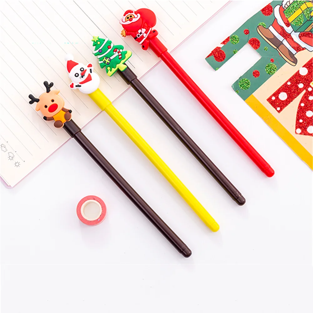 Милые рождественские гелевые ручки 0 38 мм черная чернильная ручка для детей