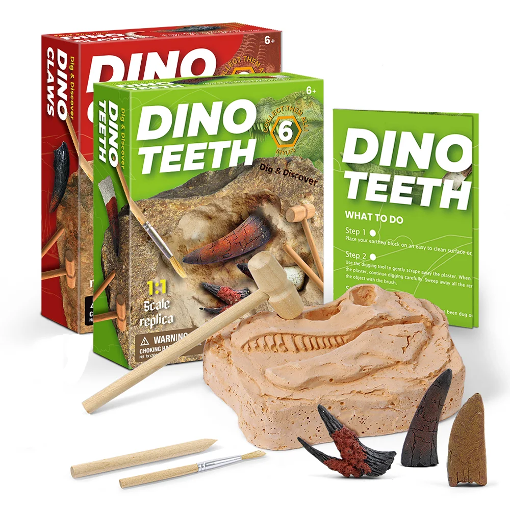 

Когти и кости для динозавров, кости для зубов динозавров, искусственные копания, набор для археологии динозавров для детей, набор для копани...