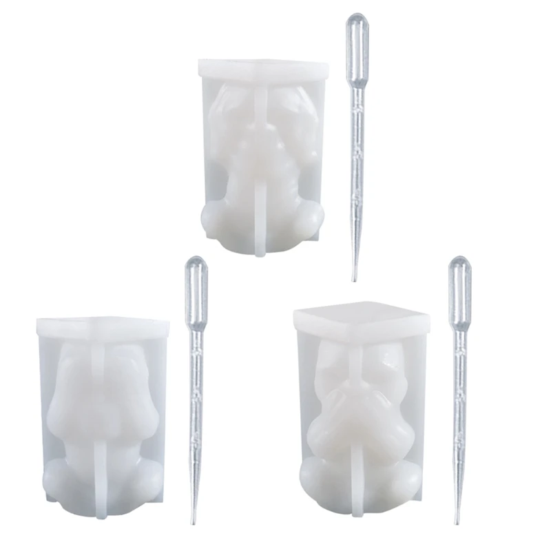 

MXME 3D Halloween Three No Small Skull Shape Silicone Mold for DIY Decoration Making Soap Candle Melt Resin Polymer Clay