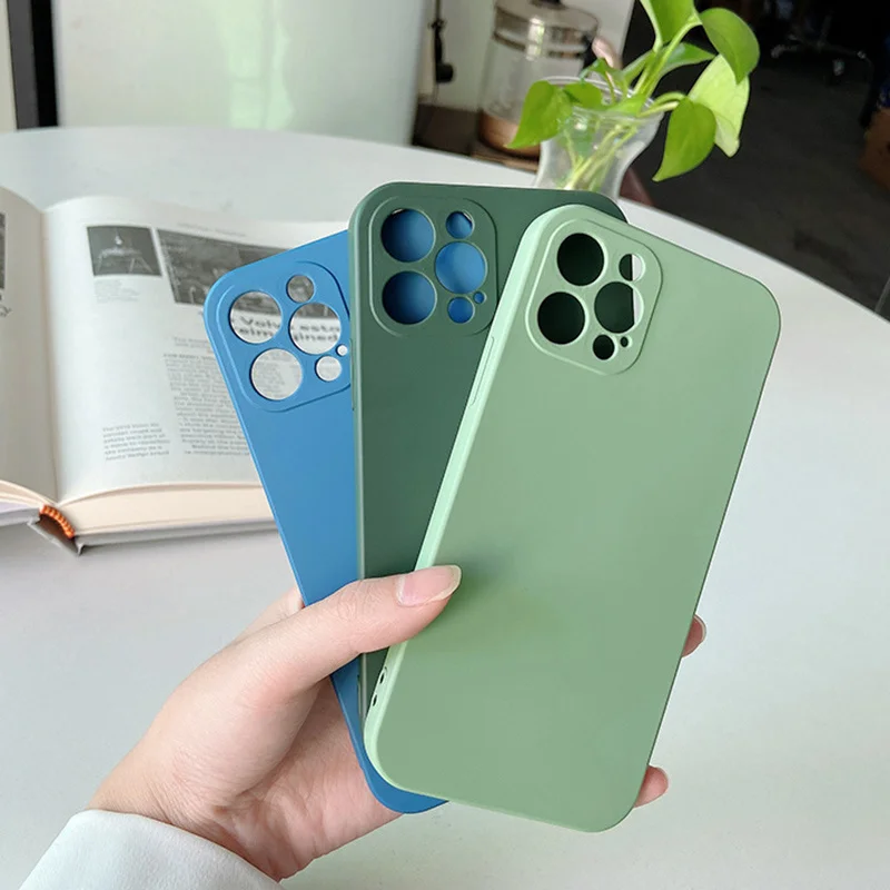 

Iphone Case 11 Liquid Silica Gel Right-angle Side Solid Color For IPhone 12 Pro Max Lovely Candy Color Mobile Phone Accessories