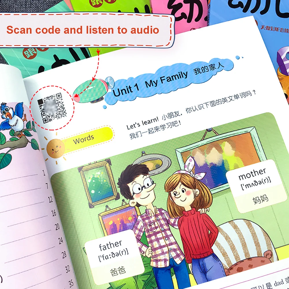 Набор из 5 книг для малышей двуязычная книга с картинками на китайском и