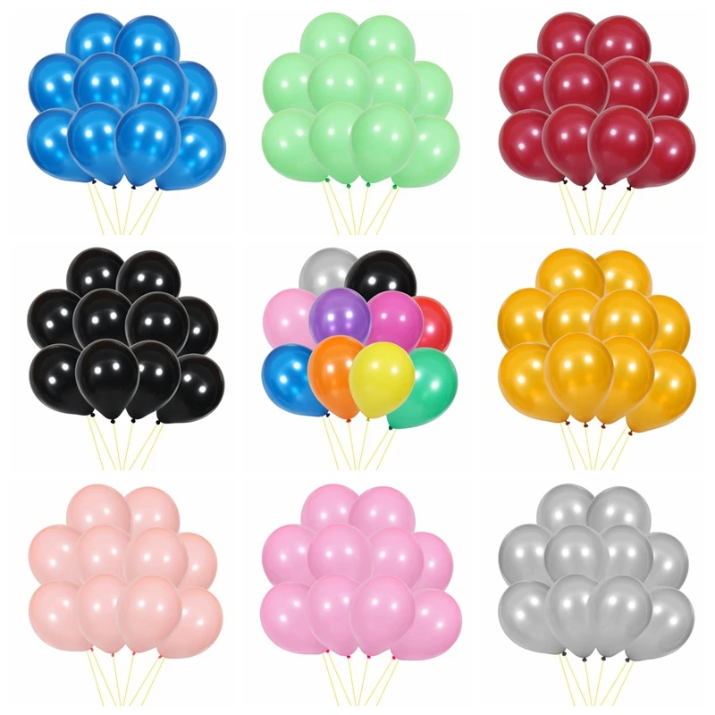 50 шт. латексные воздушные шары золотистые белые черные розовые|Воздушные и