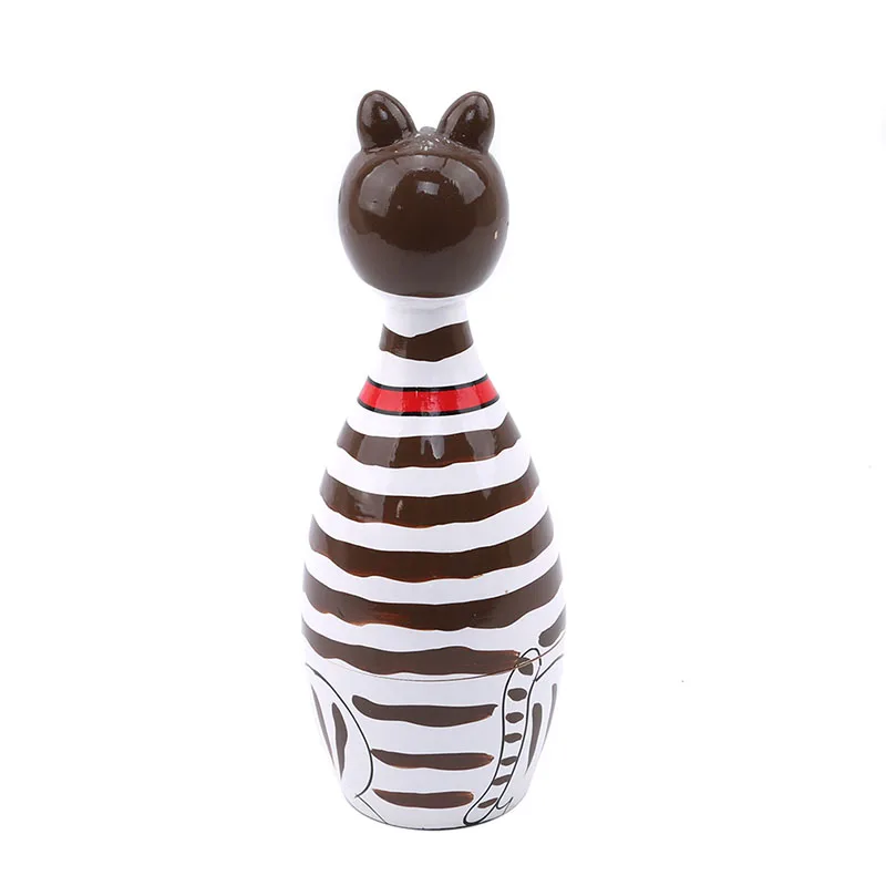 

Hot Sale Size 17 cm Height Hand-painted Russia Dolls 5 Layers Cartoon Lovely Animal Cat Figure for Girls Wooden Decoration Gift
