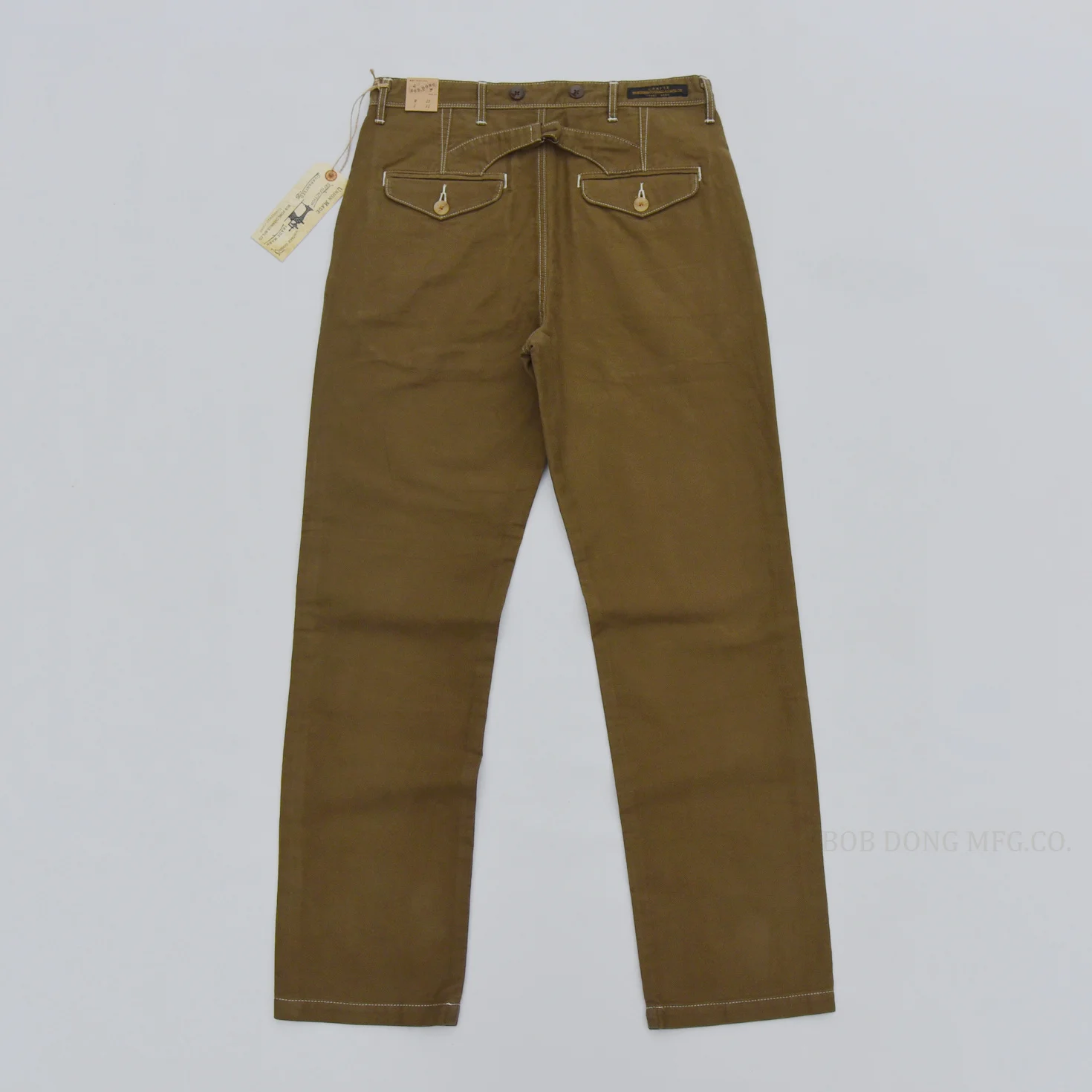 

Casual BOB DONG Twill Chino Vintage Style Men's Pants With Suspender Buttons