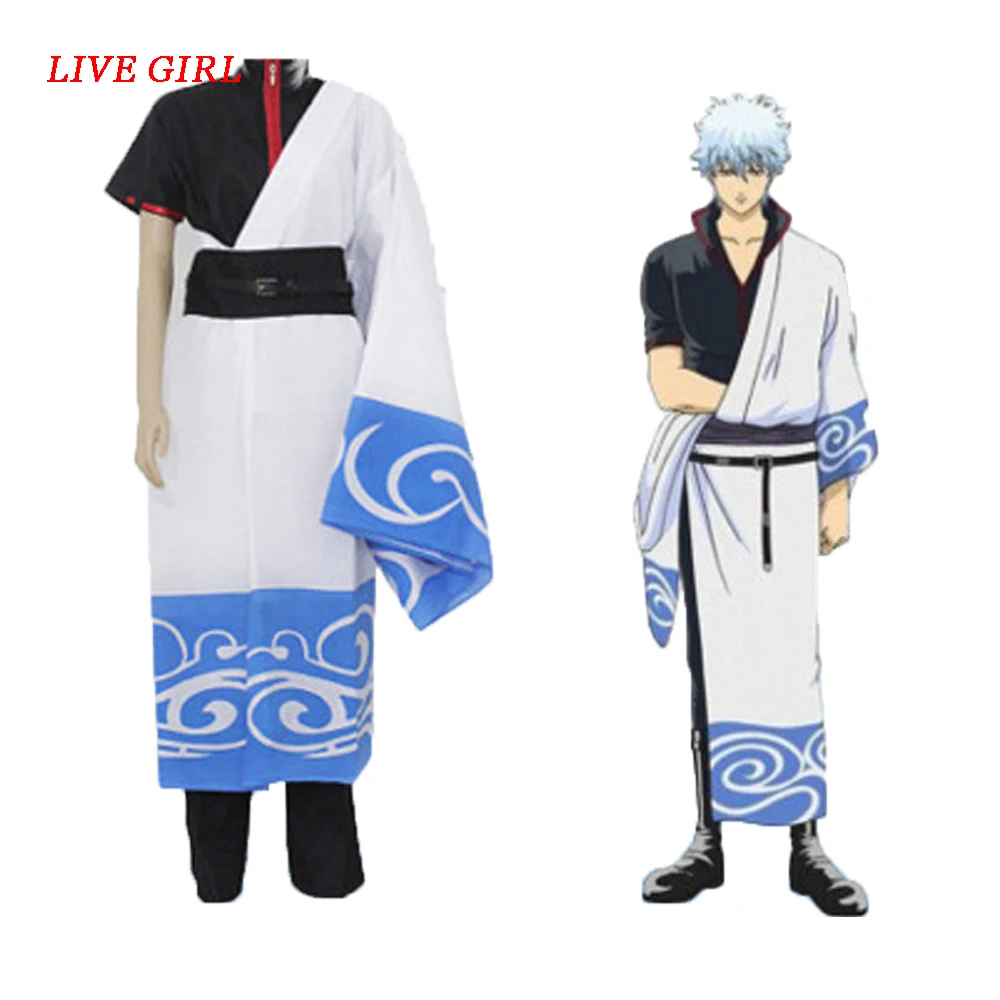 JP Anime маскарадный костюм Gintama платье на Хэллоуин для взрослых|gintama cosplay costume|gintoki