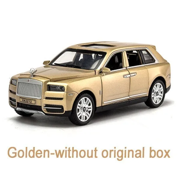 1/32 Rolls Royce Cullinan Diecasts модели игрушечных автомобилей со звуком и светильник 6 дверей можно открыть Oyuncak модель подарки для детей - Цвет: Golden No Box