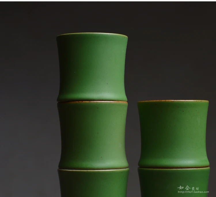 Керамические открытые чашки в китайском стиле 80 мл красивый зеленый чайный набор