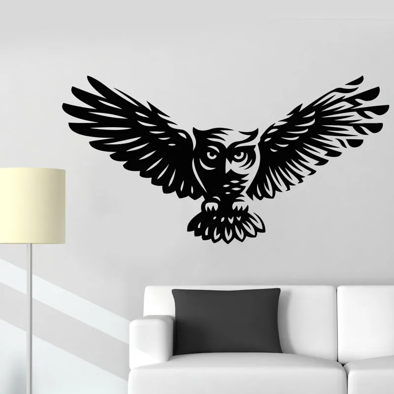 

YOYOYU Home Art Waterproof wallpaper Owl Bird Feather Wings Sticker Vinyl Wall Decal tremovable dacal for Living Room WL34