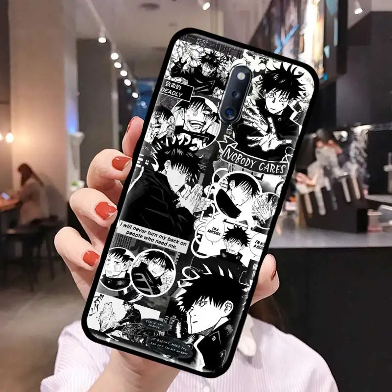 

Anime Jujutsu Kaisen Phone Case For Oppo A52 A53 A9 2020 Find X2 Lite Reno3 Pro Ace A55 A93 5G Coque Black TPU Shell Covers
