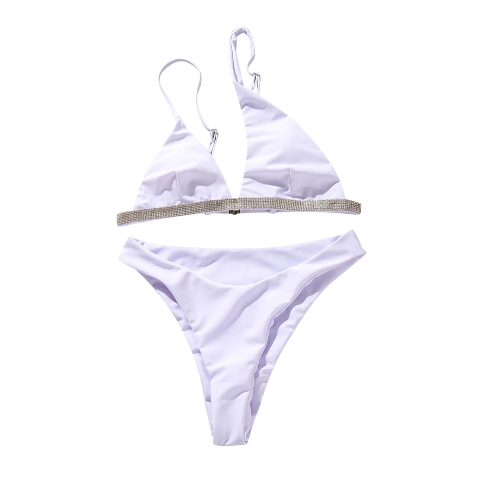 

Sexy Thong Bikini Swimsuit Women Two-Pieces Bikini Set Oblique Shoulder Padded Swimwear Hot Springs Beach Party Micro Beachwear