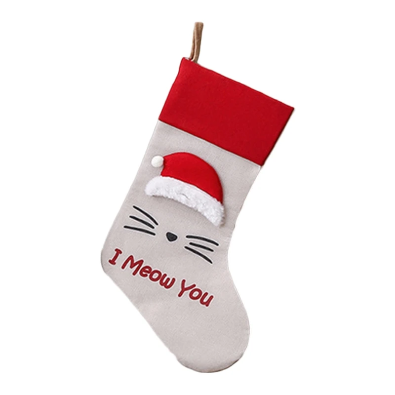 

New Pet Dog Cat Paw Christmas Stockings Big 18" Xmas Holiday Hanging Socks Treat Bag for Fireplace Tree Home Party Decoration