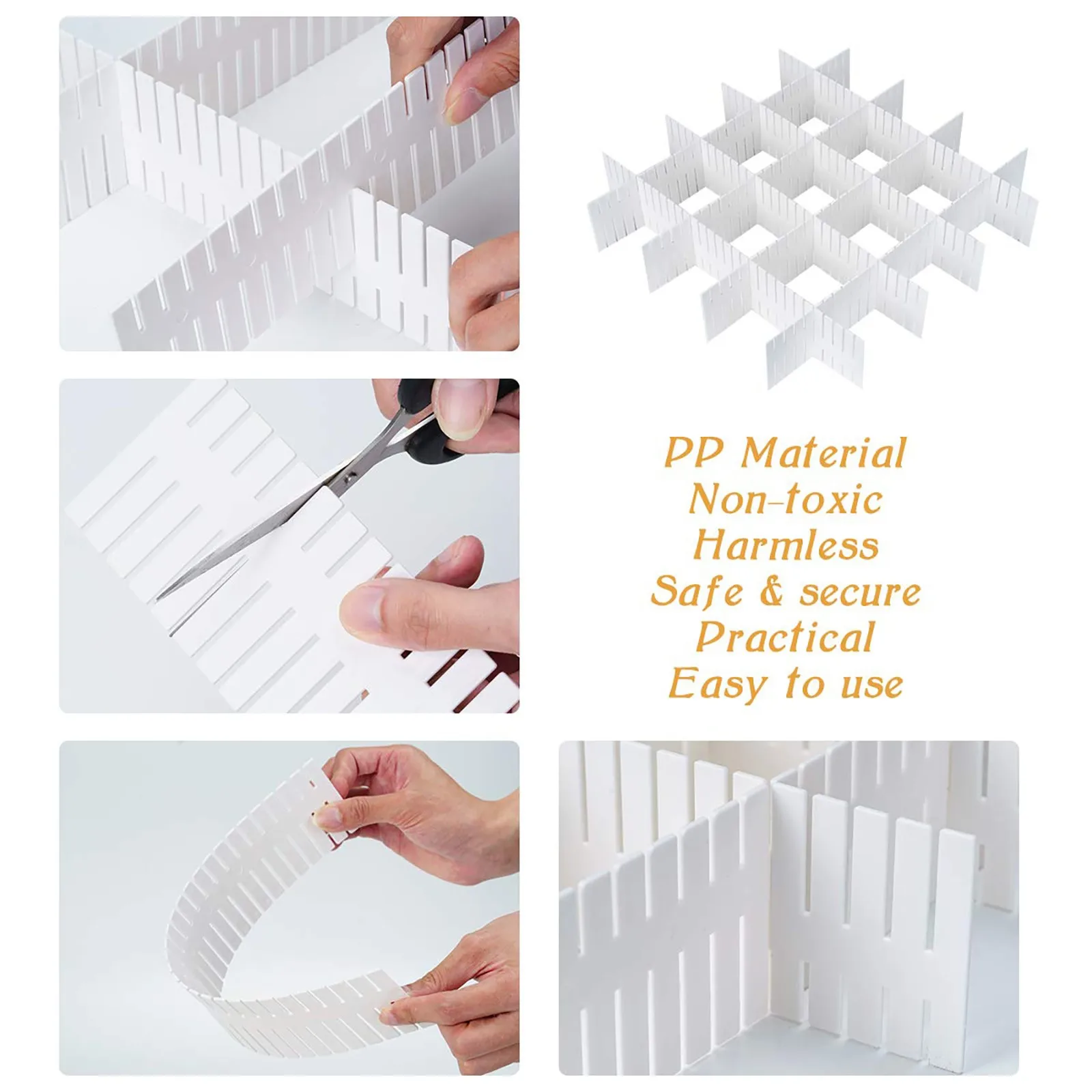

4pc Case Partition Storage Box Used To Store Socks Belts Office Supplies 4-piece partition storage box for Office