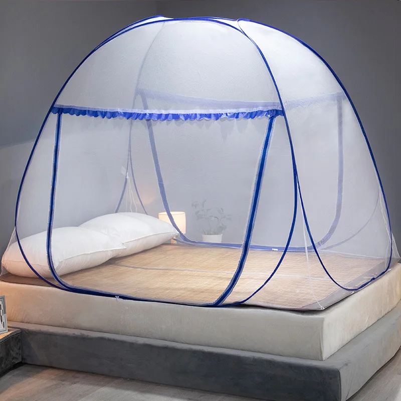 

Yurt mosquito net no installation steel wire bottom no bottom folding single double door magic mosquito net