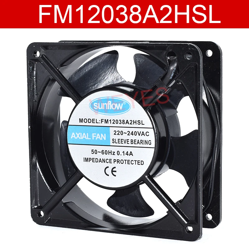 Новый FM12038A2HSL 12038 12 см 120*120*38 мм AC 220V 240V 0.14A 2-контактный рукав подшипник вентилятора охлаждения