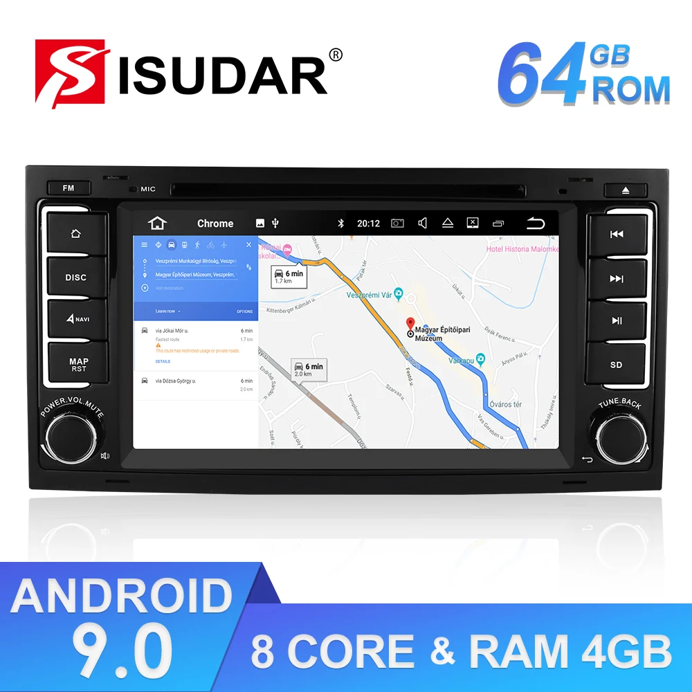 Isudar 2 Din Авто Радио Android 9 для Volkswagen/Touareg Восьмиядерный ОЗУ 4 Гб ПЗУ 64 ГБ Автомобильный мультимедийный dvd-плеер gps USB DVR FM DSP