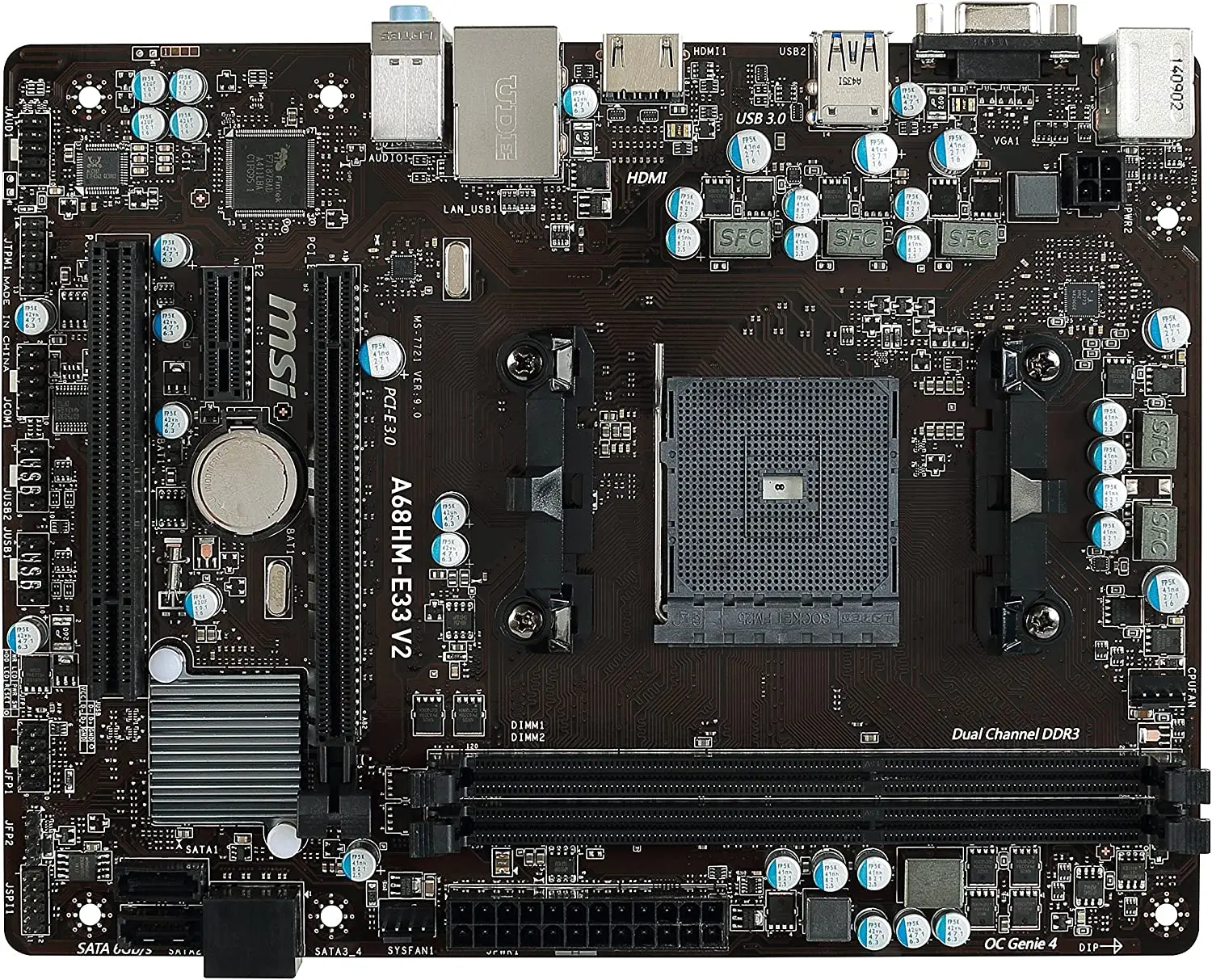 

Материнская плата MSI A68HM-E33 V2 Desktop системная плата AMD FM2 + A68H SATA 6 ГБ/сек. DDR3 USB 3,0 HDMI Micro ATX