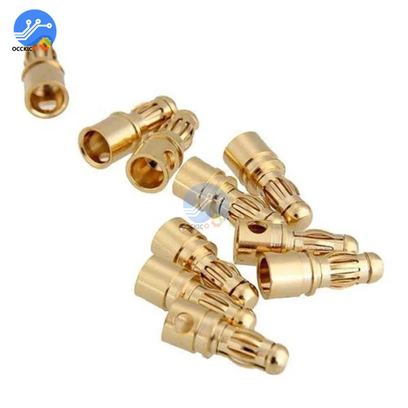 10Pairs(=20pcs/lot) RC 3.5mm Male/Female Gold-plated Bullet Banana Plug Connector New | Электроника