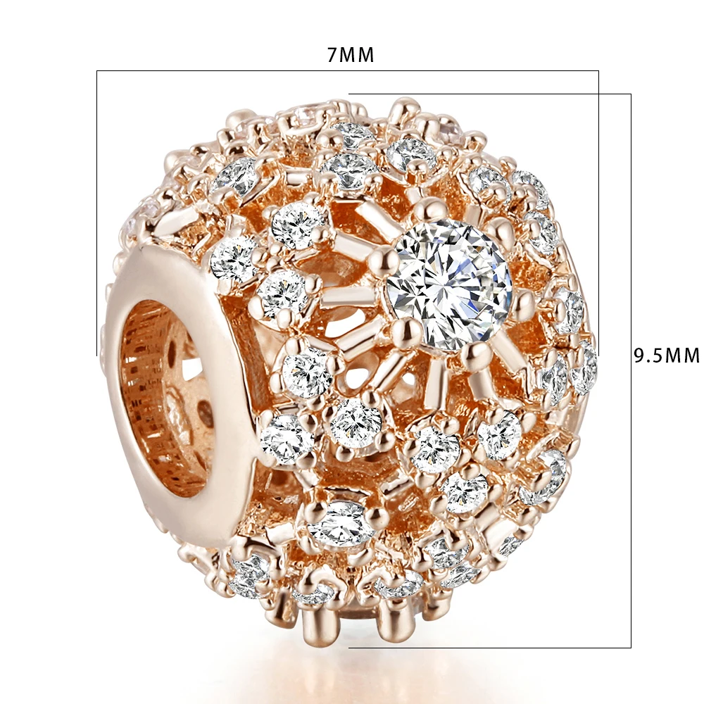 Бусины сделай сам Шарм с блестящим снегом подходят для оригинальных серебряных