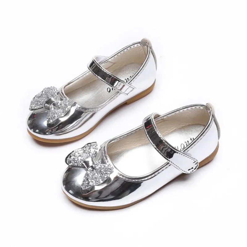 Детские Яркие Кожаные Туфли с бантом для девочек подростков вечерние свадебные