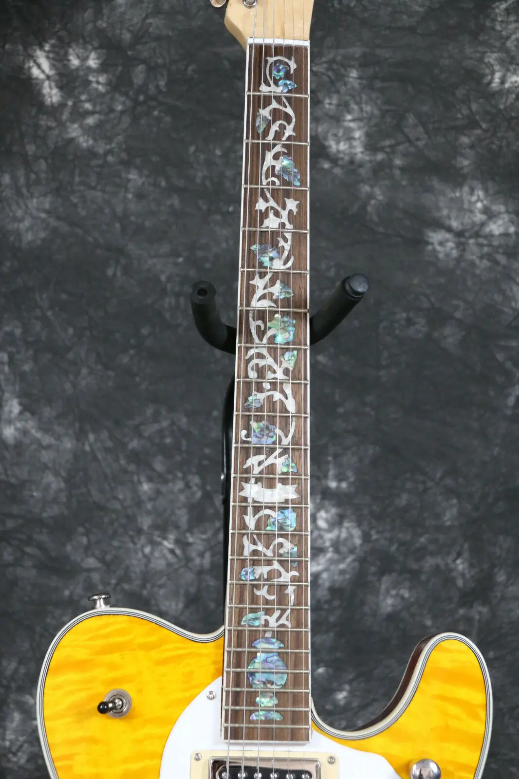 Starshine специальная F отверстие TL Электрогитара стеганый клен Alalone инкрустация Bigsby