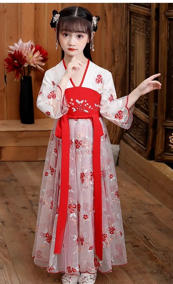 Традиционные китайские платья ханьфу для девочек костюмы косплея одежда