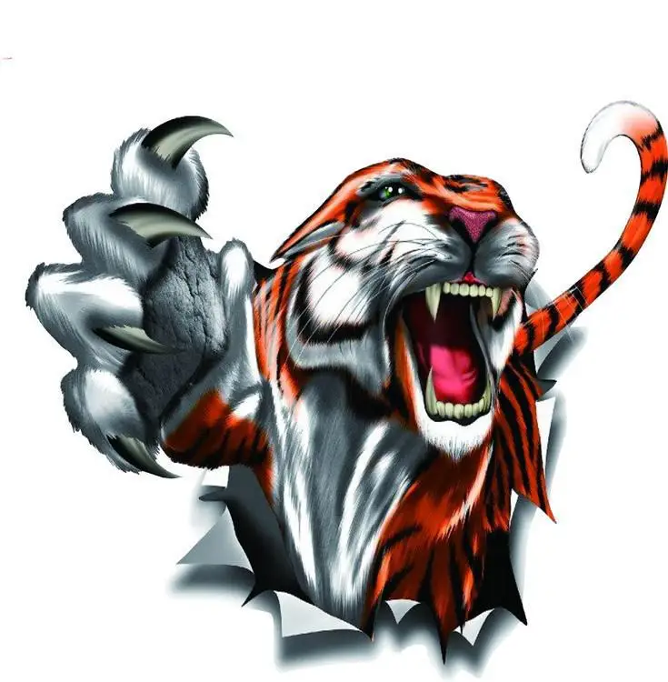 Стикер для автомобиля 3d стайлинг с забавным тигром Солнцезащитный