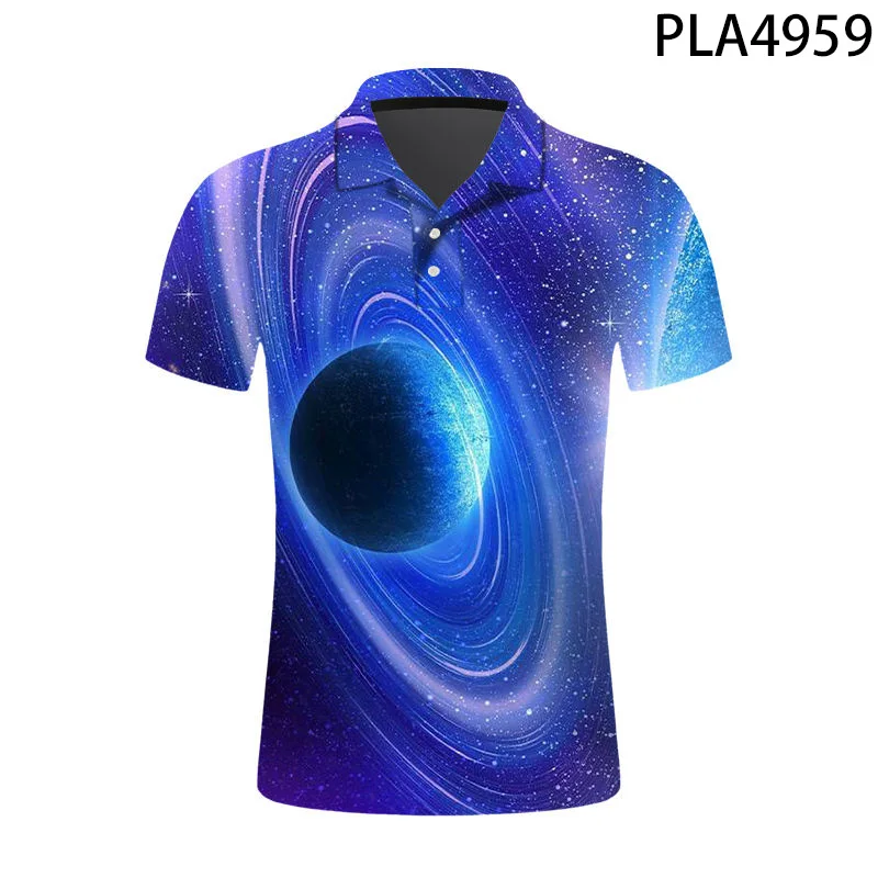 

Мужская летняя рубашка-поло с коротким рукавом и 3D принтом