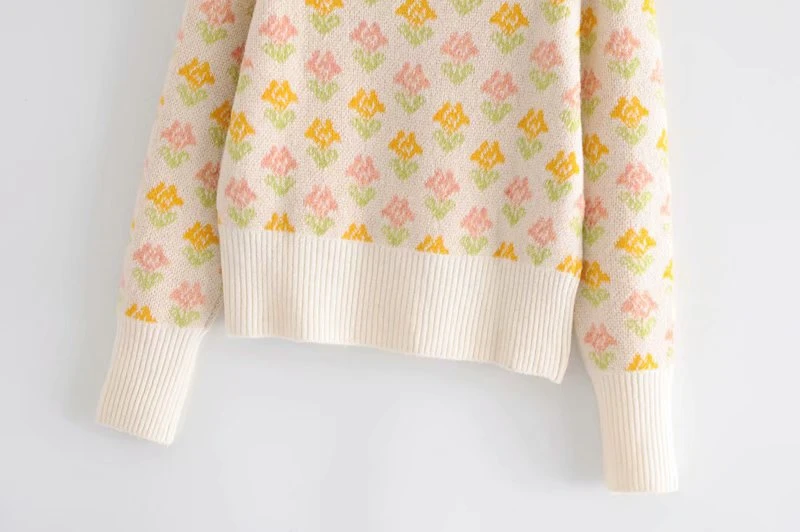 

Streetwear Female Causal Patchwork Loose Sweaters Girl Chic Elegant Women Print Sweater 2020 Fashion Ladies Knitted Pullover