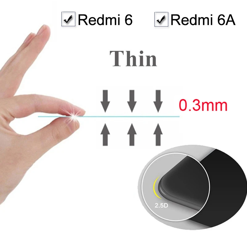 2 шт. Защитное стекло для xiaomi redmi 6 a cam|Защитные стёкла и плёнки телефонов| |