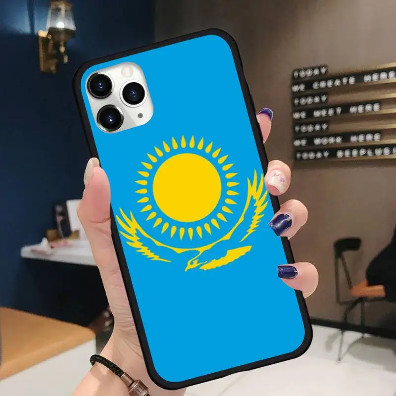 

Kazakhstan flag Phone Case for iPhone 11 12 pro XS MAX 8 7 6 6S Plus X 5S SE 2020 XR Soft silicone