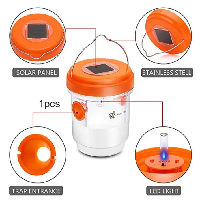 

Pest Shield Solar Powered Led Outdoor Garden Patio Mosquito Fly Killer Wasp Trap